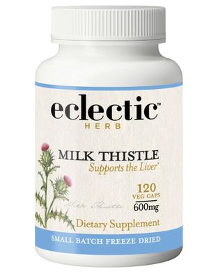Eclectic Herb - Premium Freeze Dried Milk Thistle Capsules Dietary Supplement Liver Support, Detox, Cleanse Maintain Natural, Non-GMO, Vegan 120 CT 600 mg
