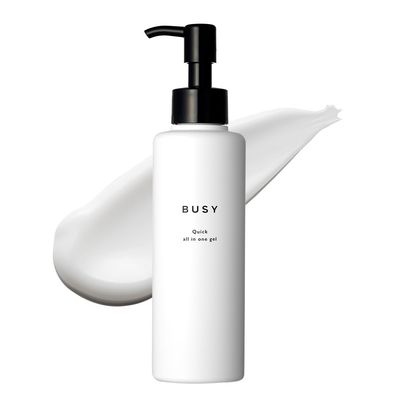 BUSY 4-in-1 All-in-One Gel Moisturizer - Toner, Serum, Emulsion &amp; Cream in One Lightweight Hydration with Niacinamide, Ceramides &amp; Cica Made in Japan 5.29oz