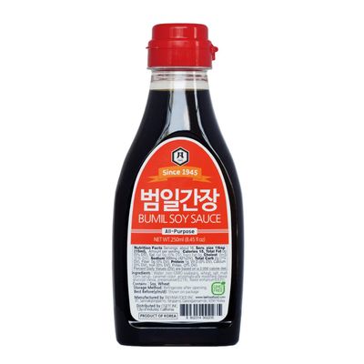 Taehwa Food Bumil All Purpose Soy Sauce, 8.45fl oz, Premium Essential Korean Organically Brewed GMO Free Sauce for Tasty Seasoning and Dip, Brings Out Authentic Flavor for Stir-Fry Grilled Meat &amp; Fish