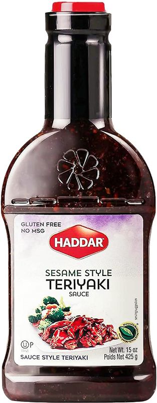 Haddar Sesame Style Sweet Teriyaki Sauce Marinade 15oz No High Fructose Corn Syrup, Low Sodium, No MSG, Gluten Free, Soy Free Great for Marinades &amp; Dipping Kosher Including Passover