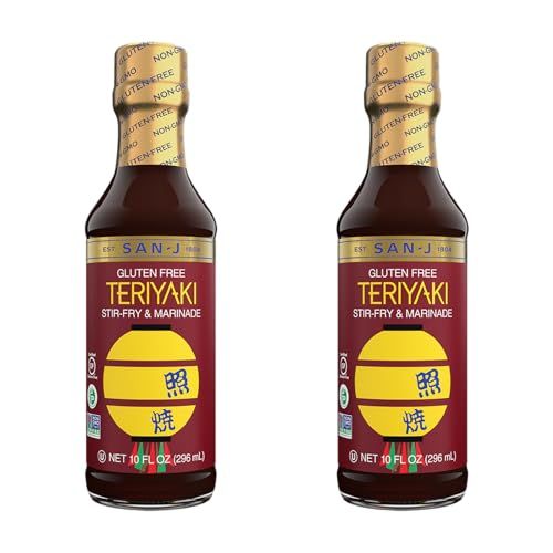 San-J - Gluten Free Teriyaki Sauce - Well-balanced Sauce for Cooking - Non-GMO - 10 oz Bottle - 2 Pack