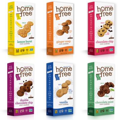 Homefree Treats - Vegan Cookies Variety Pack - Allergy Safe School Snacks - Peanut Free, Gluten Free, Egg Free, Dairy Free - Yummy Crunchy Cookie Assortment, Kosher Pareve 6 Count