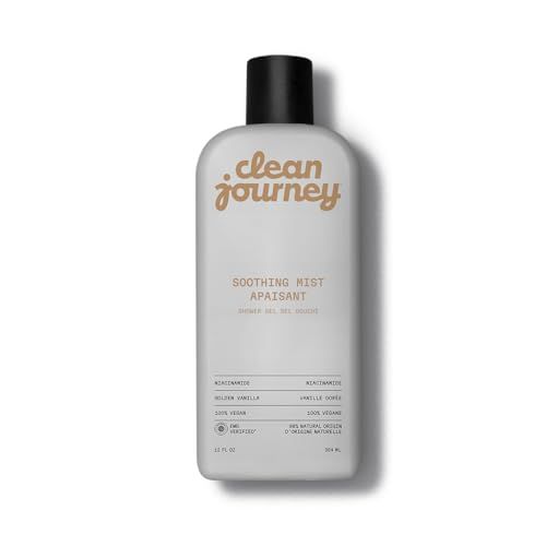 cleanjourney Body Wash, EWG Verified Shower Gel with Niacinamide and Glycerin, Clean Ingredients, Vegan, Soothing Mist, Golden Vanilla, 12 Fl Oz
