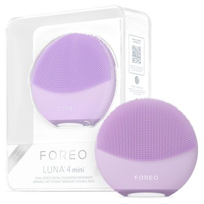 FOREO LUNA 4 mini Face Cleansing Brush &amp; Massager - Premium Face Care -Enhances Absorption - Simple Skin Care Tools - For All Skin Types- Lavender