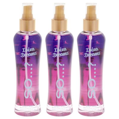 So? Ibiza Dreams Body Mist Long-Lasting Perfume for Women with Fruity, Floral Notes - Body Spray for Women - 3 pc