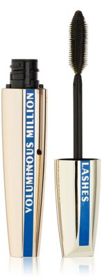 LOreal Paris Makeup Voluminous Million Lashes Mascara, Volumizing Collagen Infused Eye Makeup, Amplifying Mascara Brush, Waterproof, Blackest Black, 0.32 Fl Oz., 1 Count