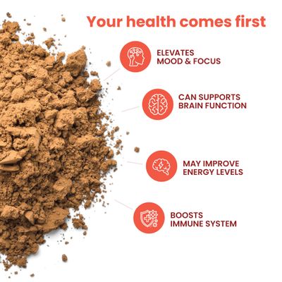Organic Mushroom Powder Blend - 4-in-1 Reishi, Lions Mane, Cordyceps and Chaga Mushroom Supplement Extract Complex, Mushroom Blend Powder for Immune Boost & Brain Support, Add to Coffee, Tea or Water
