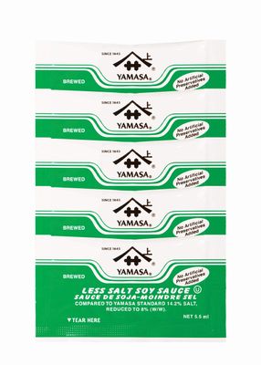 Yamasa, Less Salt Soy Sauce, Full Flavor Japanese Brewed Soy Sauce Packets with Reduced Sodium, 500 5.5ml Individual Portion Packs