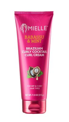 Mielle Organics Babassu &amp; Mint Brazilian Curly Cocktail Curl Cream 7.5 Fl Oz