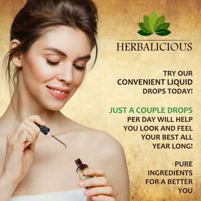 HERBALICIOUS Liver Supplement - Natural Liver Support Drops - Herbal Supplement Drink with Milk Thistle, Angelica Root, Dandelion Root, Turmeric, Peppermint - Liver Cleanse Detox - 4 fl oz