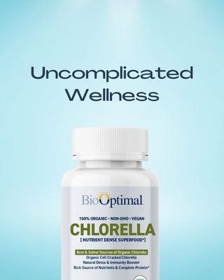 BioOptimal Organic Chlorella Tablets - Organic, Non-GMO, No Additives or Fillers - 500mg Premium Quality Dietary Supplement with Vitamins, Minerals, & Antioxidants 120 Tablets