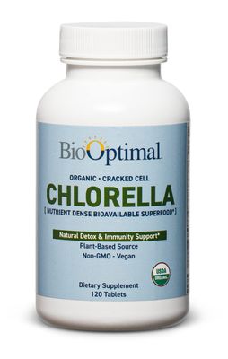 BioOptimal Organic Chlorella Tablets - Organic, Non-GMO, No Additives or Fillers - 500mg Premium Quality Dietary Supplement with Vitamins, Minerals, &amp; Antioxidants 120 Tablets