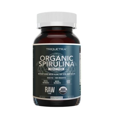 Organic Spirulina Tablets 360 Tablets - Made with Parry Spirulina, The Best Spirulina in The World, Highest Nutrient Density - Non-Irradiated, 3 Organic Certifications 90 Servings