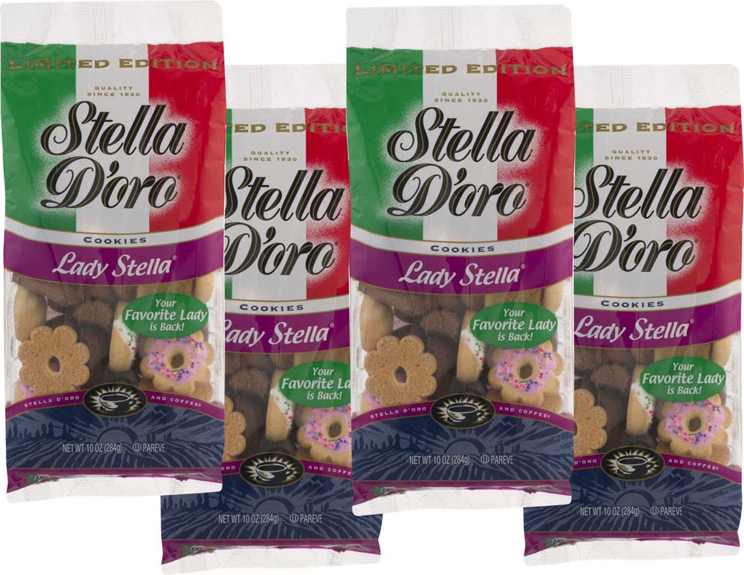 Stella D&#39;oro Lady Stella Cookies 10 oz. Bag- Stella D&#39;oro Italian Touch Cookie Assortment 4 Bags