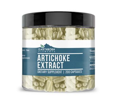 Earthborn Elements Artichoke Extract 200 Capsules, Pure &amp; Undiluted, No Additives