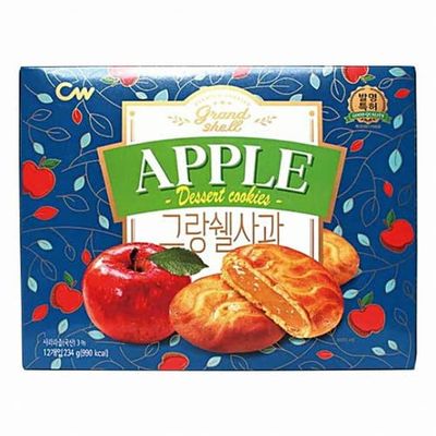 Korean Cookies Style Variety Mochi Assortment CW Chungwoo AtoZ Lunch Box - Mom&#39;s Love CW GRAND SHELL APPLE, Set of 1