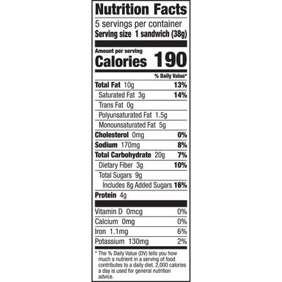 Nature Valley Biscuit Sandwiches, Chocolate Peanut Butter Snacks, 5 ct, 6.75 OZ