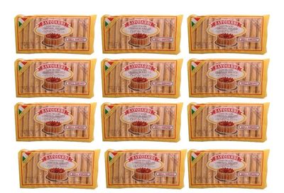 Lady Fingers for Tiramisu, 12 Pack, 200g 7 OZ Each, Shelf Stable Bulk Savoiardi Case, Ladyfingers Cookies for Tiramisu, Ideal for Bakeries and Food Service Made in Italy - Bell&#39;Amore