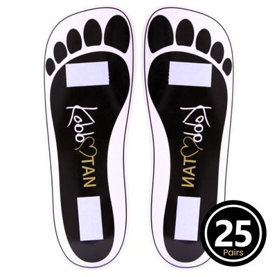 25 Pairs 50Feets Spray Tan Feet Pads Disposable & Economic Black Feet pads for Spray tanning,Use in Tanning booth,Sunless Tanning at Home or Beauty Salon-Non Slip-Comfortable-Hygienic-Ultra Bronzing