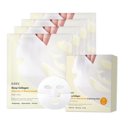 Deep Collagen Niacinamide Vitamin C Mask, Anti Wrinkle Lifting Moisturizing Face Mask, Smooth &amp; Tight Skin, Overnight Hydrogel Mask, Helps Reduce Fine Lines4 Pack