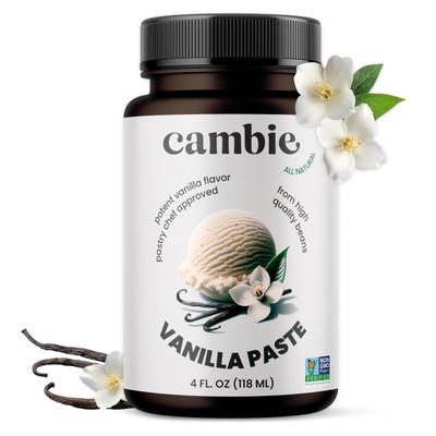 Cambie - Vanilla Bean Paste, Pure Vanilla Paste for Baking and Cooking, All Natural, Non-GMO, Sustainably Sourced, &amp; Kosher, 4 Ounces