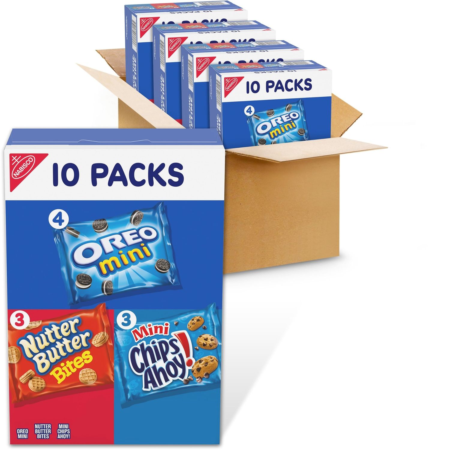 Nabisco Cookie Variety Pack, OREO Mini, Nutter Butter Bites, CHIPS AHOY! Mini, 40 Snack Packs 4 Boxes