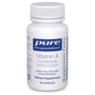 Pure Encapsulations Vitamin A Carotenoids Lutein, Zeaxanthin, and Astaxanthin Hypoallergenic Dietary Supplement 90 Capsules