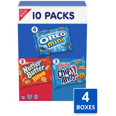 Nabisco Cookie Variety Pack, OREO Mini, Nutter Butter Bites, CHIPS AHOY! Mini, 40 Snack Packs 4 Boxes