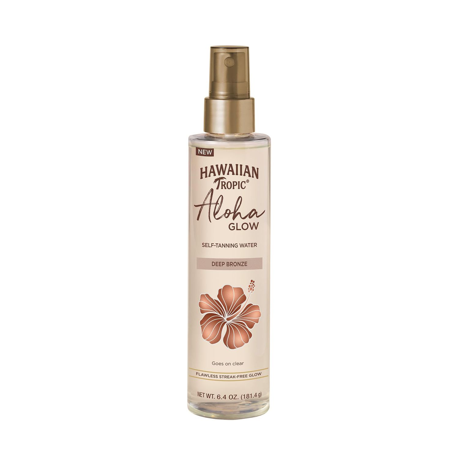 Hawaiian Tropic Aloha Glow Self Tanning Water, 6.4oz Self Tanner Spray Tan Mist, Fake Tan, Sunless Tanner, Sunless Tanning Spray, Body Bronzer, Skin Bronzer for Women Body, Deep Bronze, 6.4 fl oz