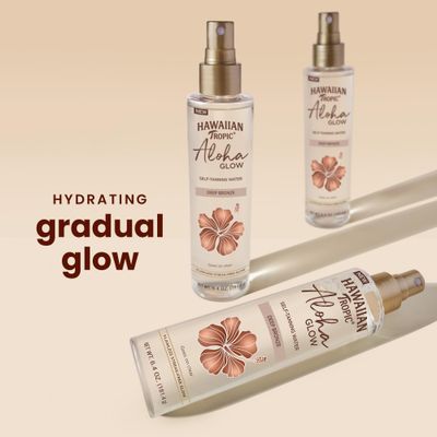 Hawaiian Tropic Aloha Glow Self Tanning Water, 6.4oz Self Tanner Spray Tan Mist, Fake Tan, Sunless Tanner, Sunless Tanning Spray, Body Bronzer, Skin Bronzer for Women Body, Deep Bronze, 6.4 fl oz