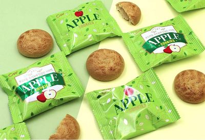 Korean Cookies Style Variety Mochi Assortment CW Chungwoo AtoZ Lunch Box - Mom's Love CW GRAND SHELL APPLE, Set of 1