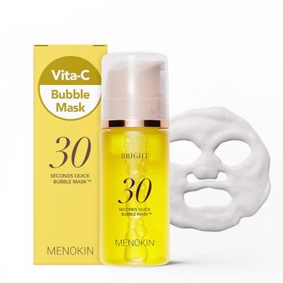 MENOKIN 30 Seconds Quick Bubble Mask BRIGHT - Vitamin C Glutathione &amp; Niacinamide in Micro-bubbles for Dark Spots, Uneven Skin Tone, Korean Skin Care Essential, 70 Uses, 3.21 fl.oz