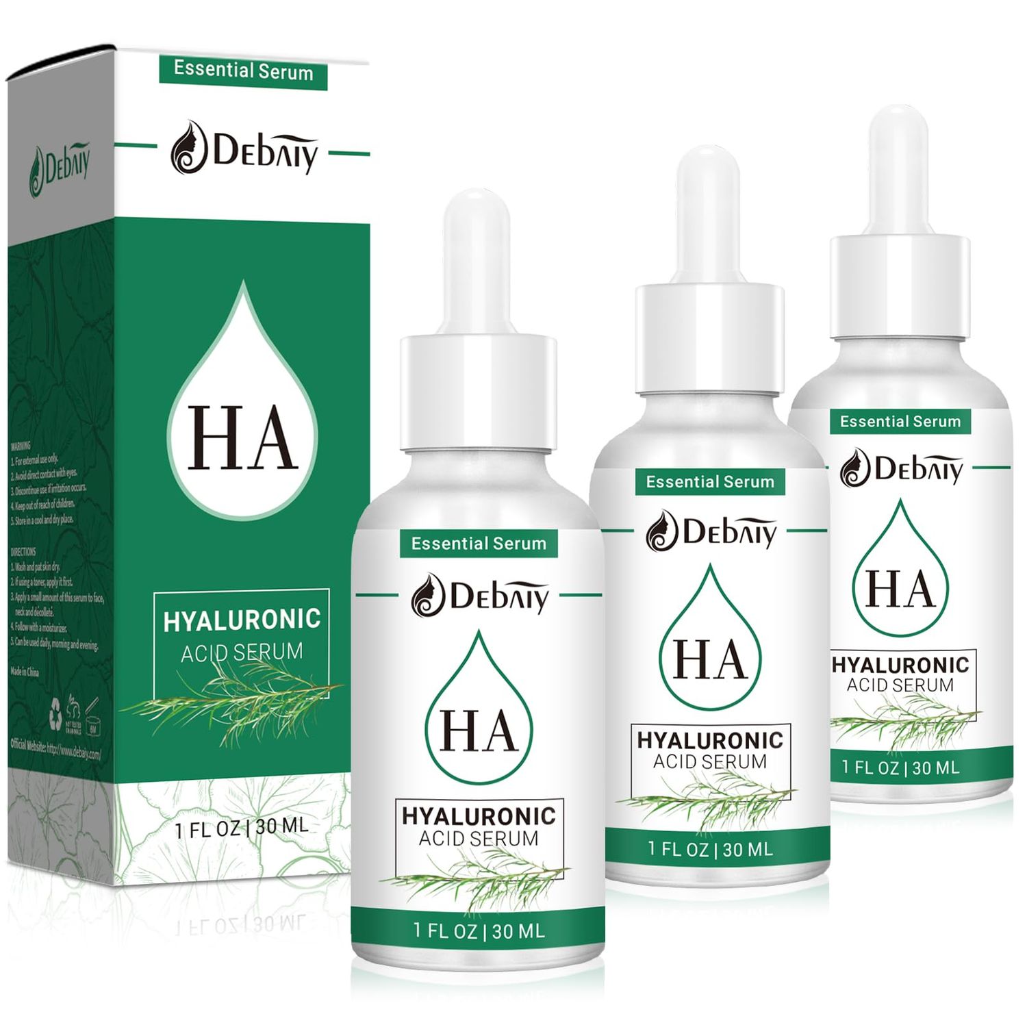 2.3 Hyaluronic Acid Serum Balancing Face with Tea Tree &amp; Centella Asiatica Extracts Facial Serum 3 Pack 1fl.oz30ml