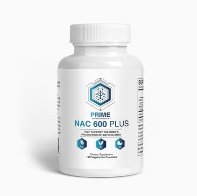Prime Nutraceuticals NAC 600 mg for Lung Health, Liver Support, Immune Support, Cognitive Function, Respiratory Health &amp; Antioxidants - with Selenium and Molybdenum