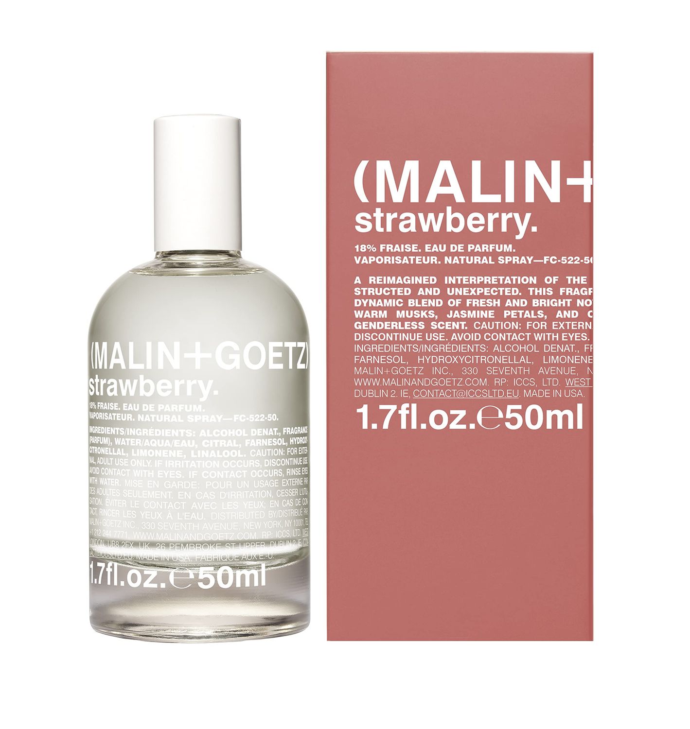 Malin Goetz Strawberry Eau de Parfum, 1.7 Fl. Oz. - Men &amp; Women&#39;s Perfume, Garden Berry Fragrance, Fresh &amp; Comforting Scented Perfume, Bright &amp; Evolved, Vegan &amp; Cruelty Free