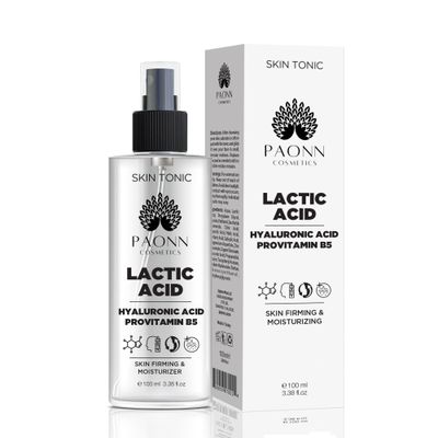 Lactic Acid Face Tonic, Gentle Multi-Acid Exfoliating Toner for All Skin Types, Hydrating Formula with Panthenol and Glycerin