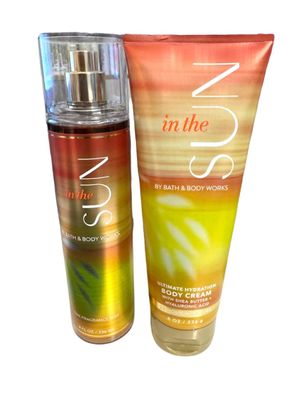 Bath &amp; Body Works Signature Collection In The Sun Fine Fragrance Mist 8 fl oz &amp; Body Cream 8 oz Gift Set