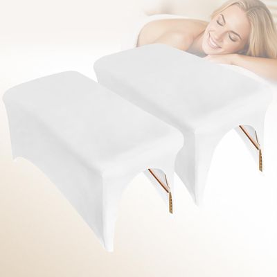 Patioman 2-Pack Lash Bed Cover Professional Stretchy Spa Bed Cover Reusable Massage Table Cover Beauty Bed Protective Topper, Excellent for Lash Extension, Massage, Spa, Salon, Wax, Tattoo White