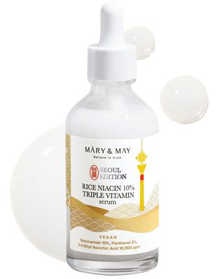 Mary&amp;May SEOUL EDITION Rice Niacin 10 Triple Vitamin Serum - Korean Radiance Serum for Even Skin Tone and Healthy Glow - Niacinamide, and Vitamins - Fragrance-Free, Cruelty-Free, 2.7 fl.oz.
