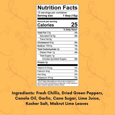 Aurias Malaysian Kitchen Lime Leaf Sambal 8oz - Authentic Southeast Asian Chili Paste with Makrut Lime Leaf for Mild Heat &amp; Flavorful Dishes, Small Batch, Handmade in NYC