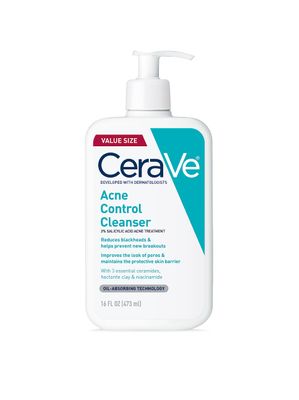 CeraVe Acne Control Cleanser, 2 Salicylic Acid Treatment Formulated With Niacinamide Ceramides Oil Absorbing Clay, Gentle Face Wash Helps Clear &amp; Prevent Acne, Fragrance Free, 16 Ounce