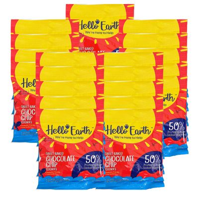 Hello Earth Sweet Bakes Chocolate Chip Cookies Low Sodium and Diabetic Friendly, 1.1 ounce Pack of 20