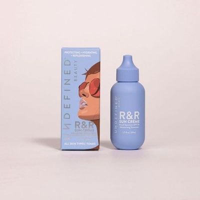 Undefined Beauty R&amp;R Sun Creme Broad Spectrum SPF 50 Untinted Moisturizing Sunscreen with Ceramides, CoQ10, Niacinamide, Resveratrol to hydrate and protect dry skin, 1.7oz