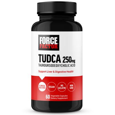 FORCE FACTOR TUDCA Liver Support Supplement, Powerful Bile Salt for Gallbladder Health and Liver Health, Tauroursodeoxycholic Acid, Clinical Dose, Vegan Friendly, Non-GMO, 60 Vegetable Capsules