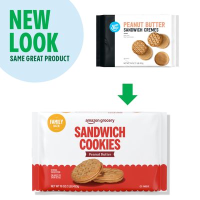 Amazon Grocery, Peanut Butter Sandwich Cookies, 1 Lb Previously Happy Belly, Packaging May Vary