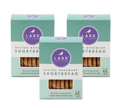 Salted Rosemary Shortbread Cookies by Lark Fine Foods - Pack of 3