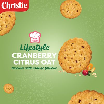 Peek Freans Lifestyle Cranberry Citrus Oat Crunch Cookies 290g box from Canada