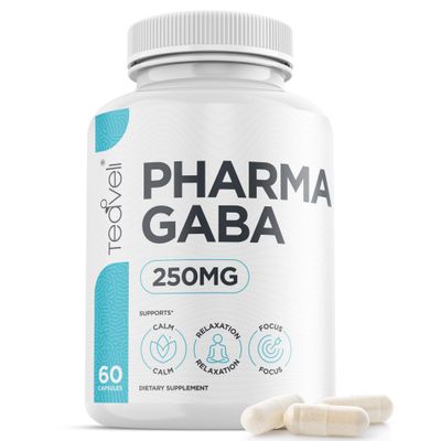 Pharma GABA 250 mg- Naturally Fermented GABA Supplement- Clinically Proven to Support Relaxation, Cognitive Health, Sleep &amp; Focus- PharmaGABA Complements L-Theanine- Alternative to Gummies &amp; Chewables
