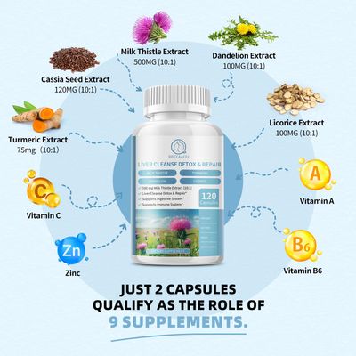 BBEEAAUU 2 Pack Milk Thistle Supplement Capsules, Liver Health Formula, with Dandelion Root, 10:1 Extract, for Liver Detox Cleanse Support, Digestive & Immune System?240 Count