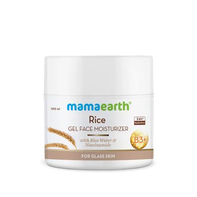 Mamaearth Rice Water Gel Face Moisturizer Long Lasting Hydration with Niacinamide Helps Reduce Spots, Scars &amp; Marks Fast Absorbing, Lightweight &amp; Non-Sticky 3.38 Fl Oz100ml